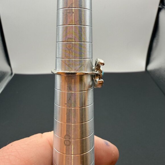 VTG Silver Tone Crescent Turquoise Double Stone Ring Boho Y2K Statement Jewelry - Picture 8 of 8